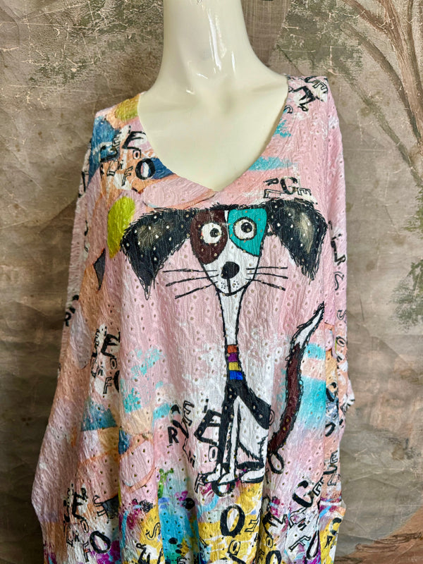 T1196 Vneck Dolman High-low Top-Piper