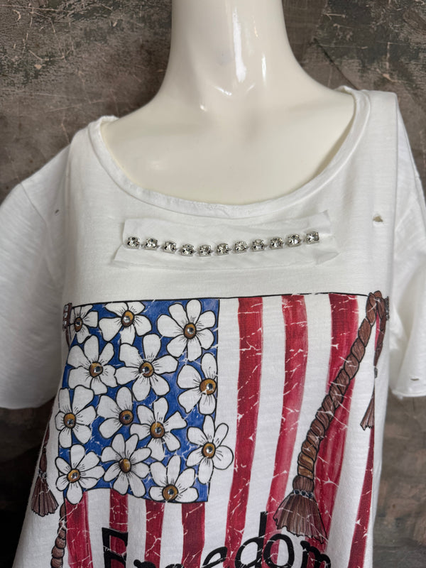 ARB Celebrate W/Chic USA Tshirt-White/Floral