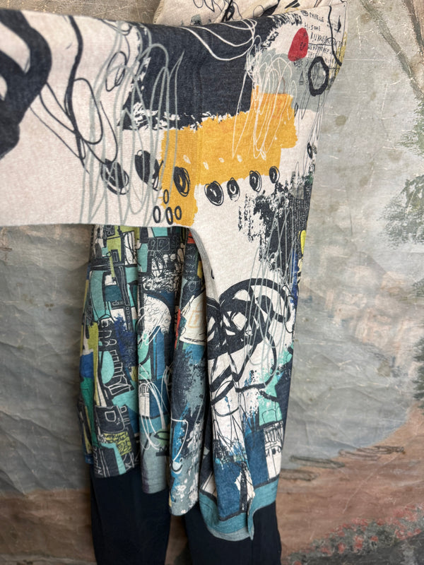 T1097 Cowlneck Dolman Slv Top-vivid dreams