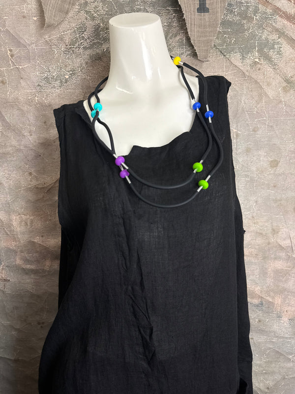 91755 Uneven Tank Top-Black