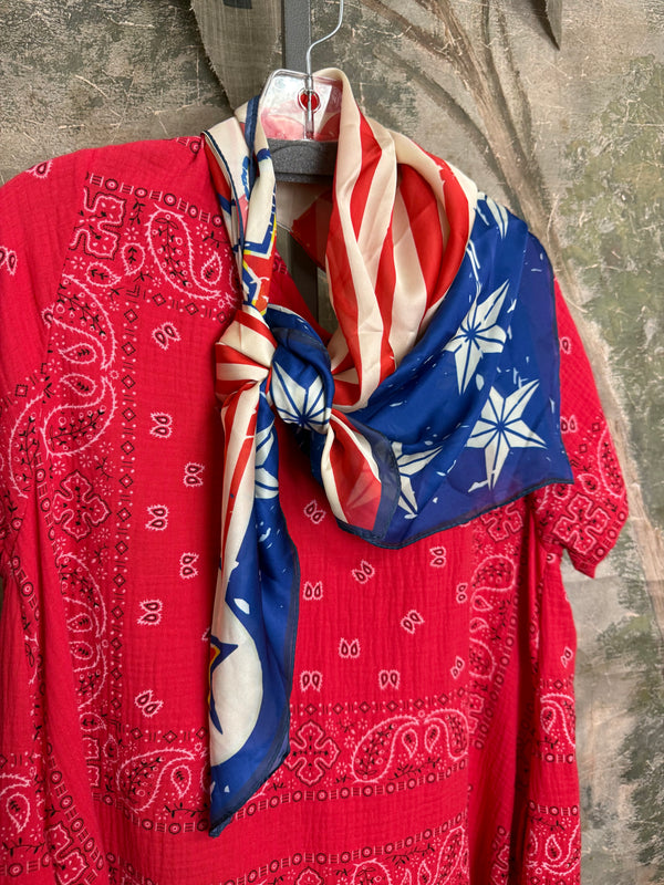 000A43 Silk Rayon Artisan Rags-USA Star Spangled