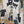 Load image into Gallery viewer, T434F Dolman Sleeve Crewneck Top Mister Patches gray abstract patchwork cat print with blue beaded necklace - 4
