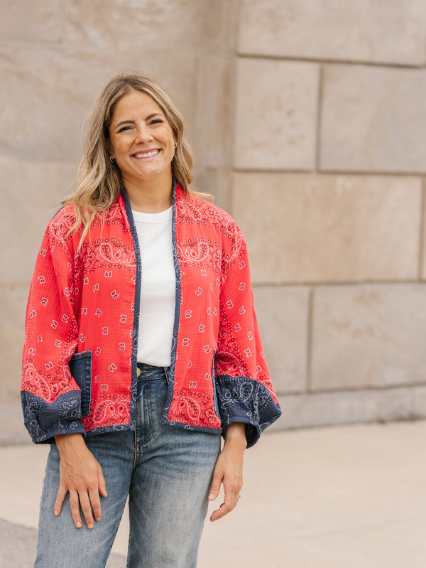 5756 Bandana Mix Cardigan