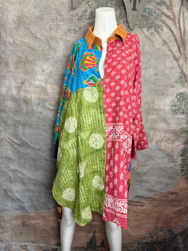 1013w Long Kurta Shirt Dress-Susan