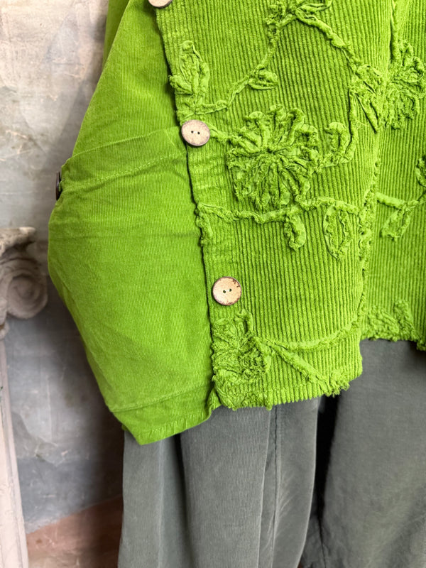 91983A-62 Buttoned Stitch Tunic-Kiwi