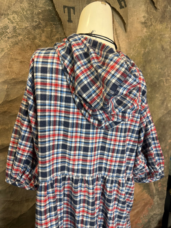 5428 Plaid Babydoll Tunic