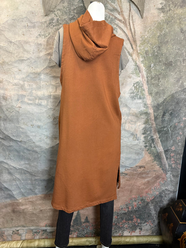 2626AU Zip Hoodie Vest-Ginger