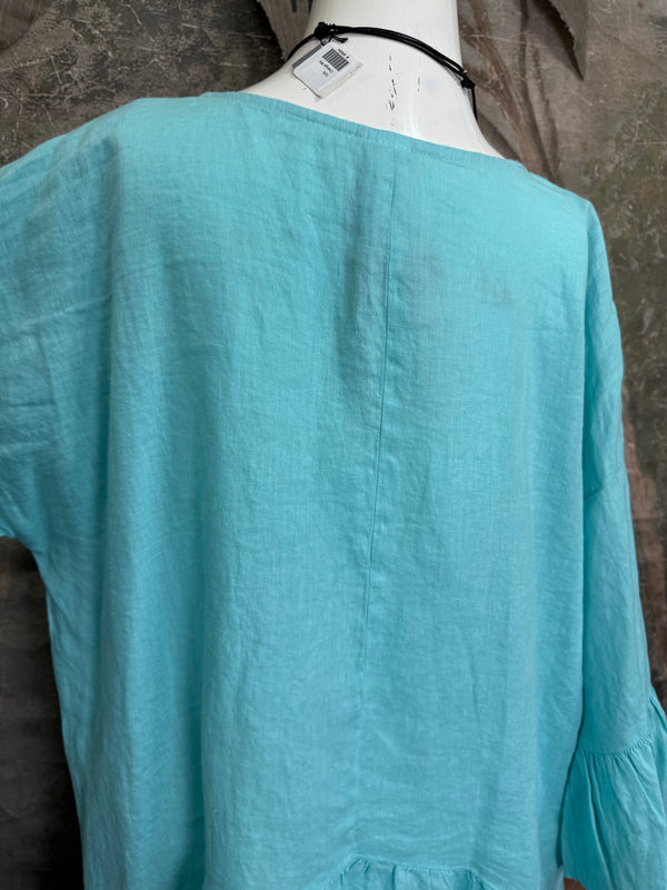 MP-HLT651 Baby Doll Top-Aqua