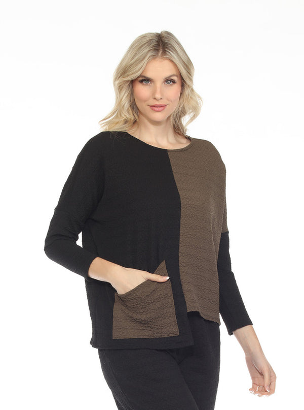 T1534 Waffle Knit Pock Top