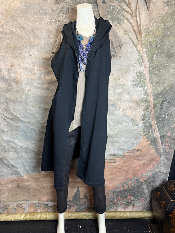 2626AU Zip Hoodie Vest-Black