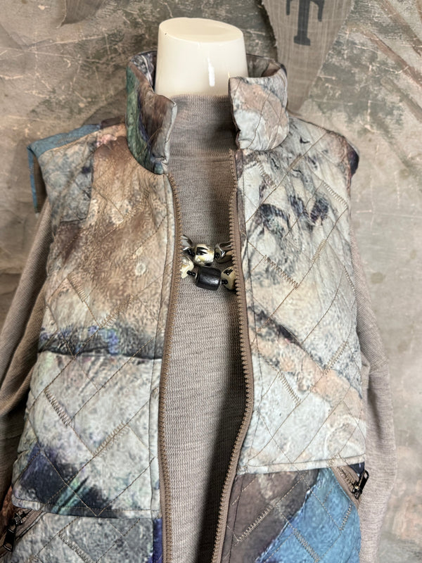 25722 Double Zip Puffer Vest