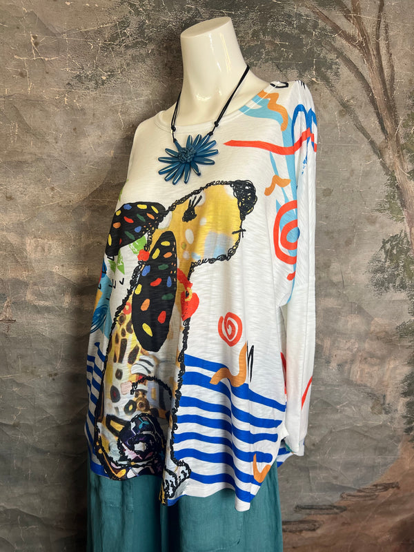 T448K Hi-Low Hem Tunic Top-Scruffys day out