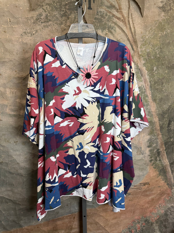 715CL-A Oversized Tunic Tee-WHITE