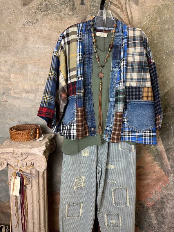 5573 Lodge Flannel Cardigan-Mix D