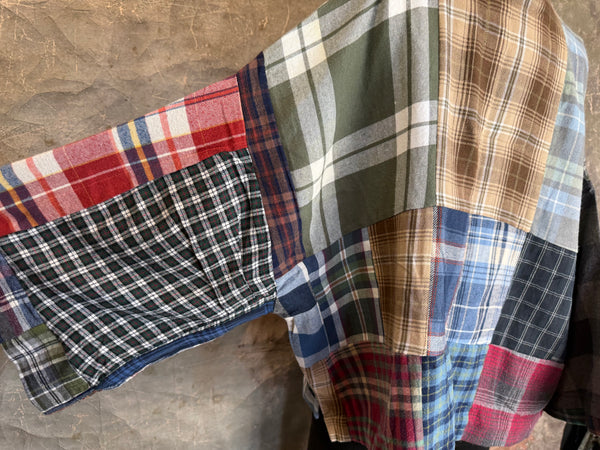 5572-Short Flannel Patchwork Duster-D