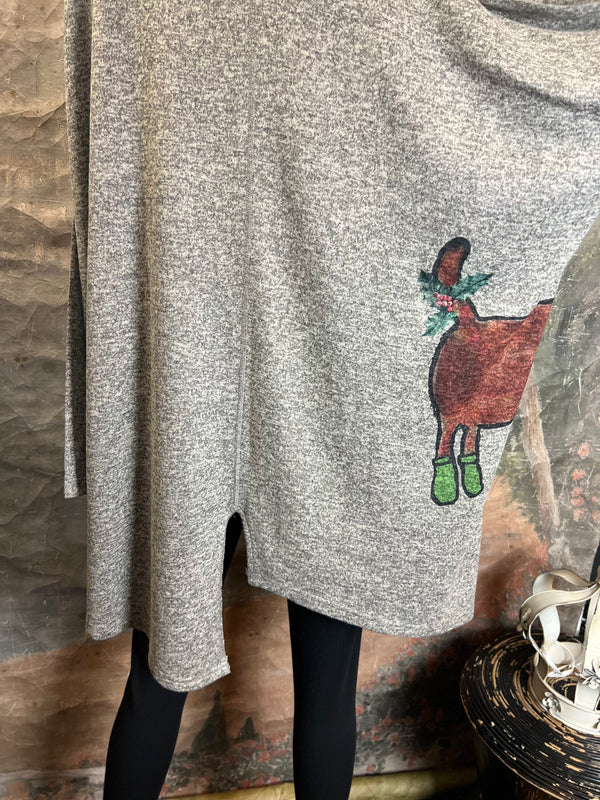 T1088 Drop Shoulder Crewneck Top-Jingle Paws