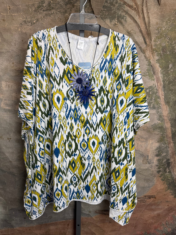 715CL-OT Oversized Tunic Tee-WHITE