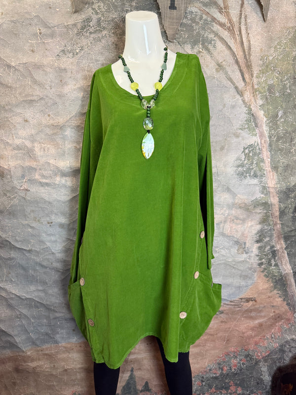 91983 Corduroy Pocket Tunic-Kiwi