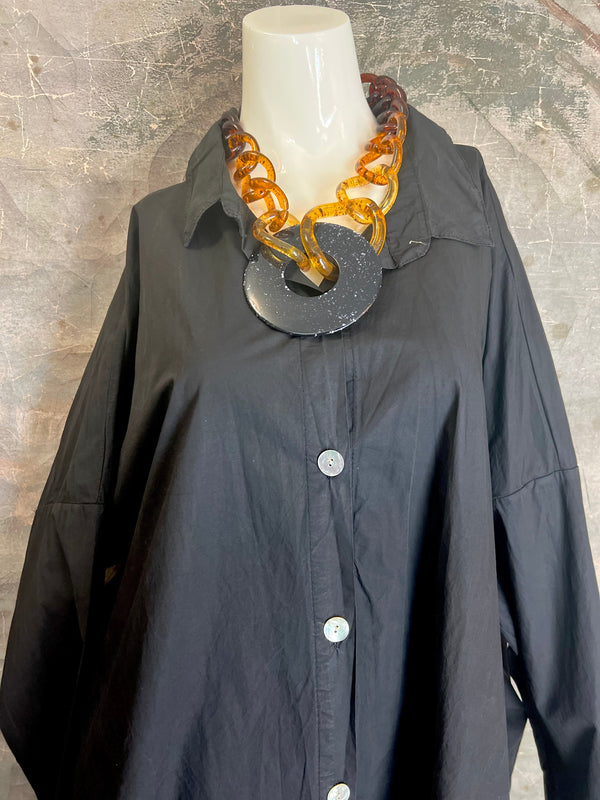 91750 Oversized Shirt Jacket-Black