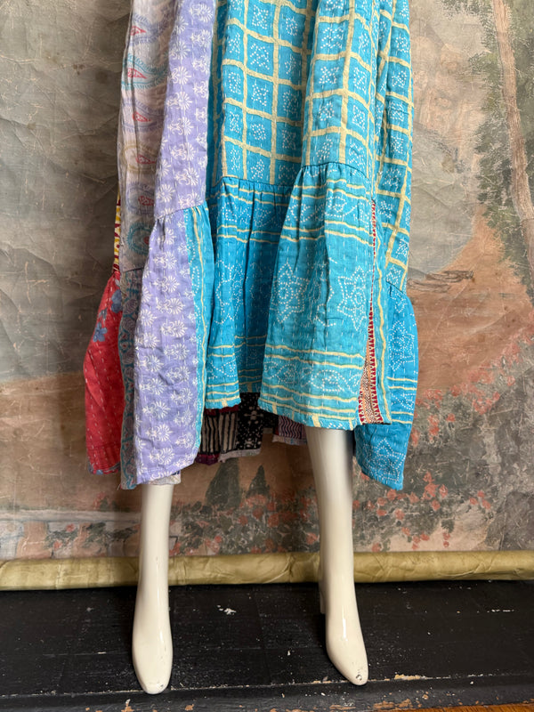 1027w Kantha Arts Tiered Dress-Mix 1