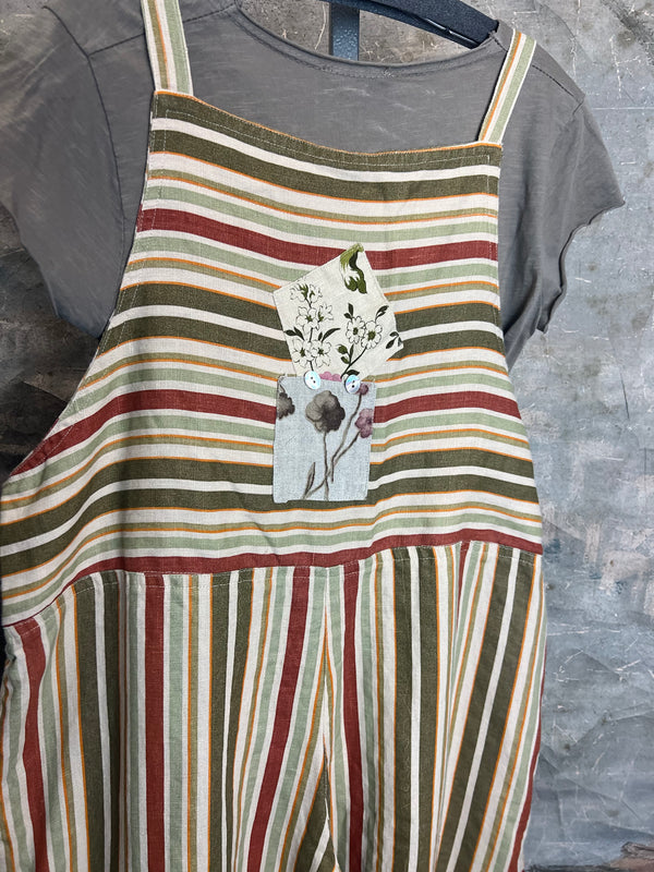 5561 OOAK Patch Linen Overalls-The Mabel