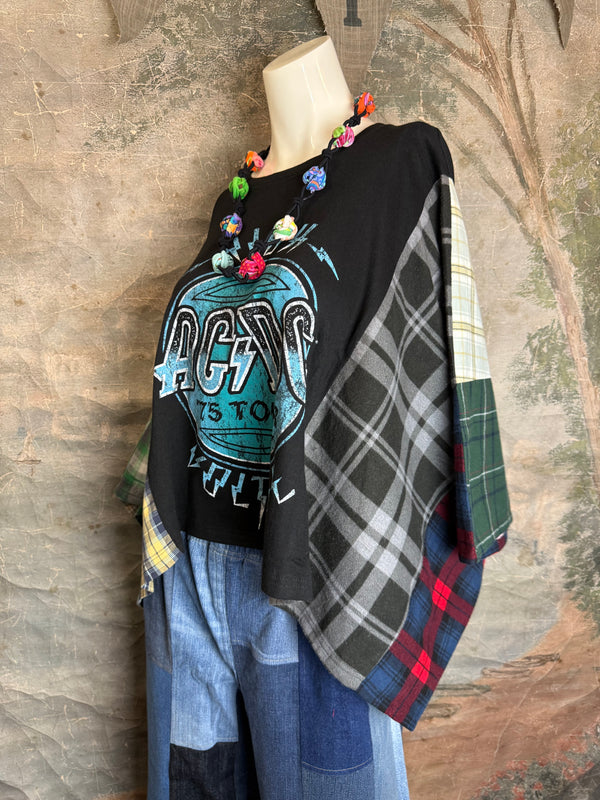 5576 Flannel Band Tee Topper-C