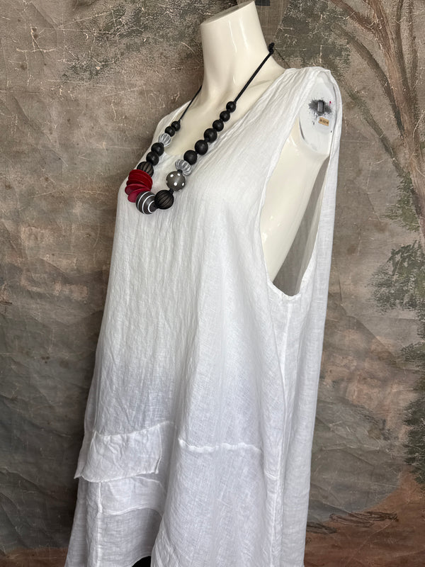 751 Artistry Layered Tank Dress-White