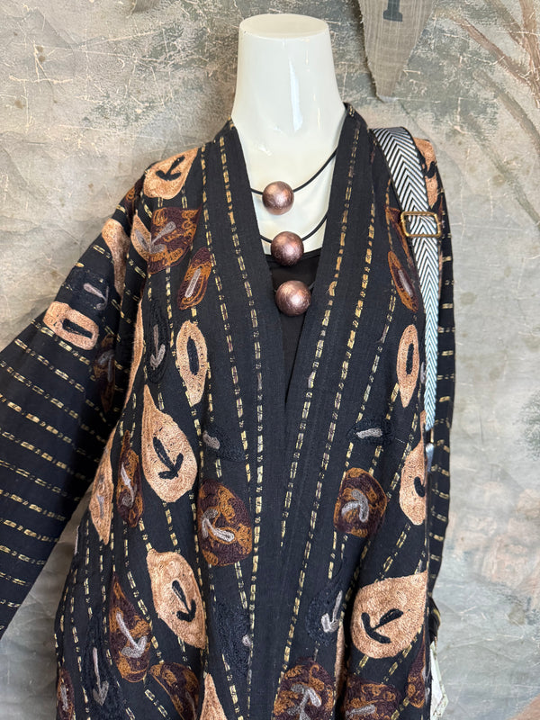 ANU 19828 Embroidered Duster JKT-Fudge