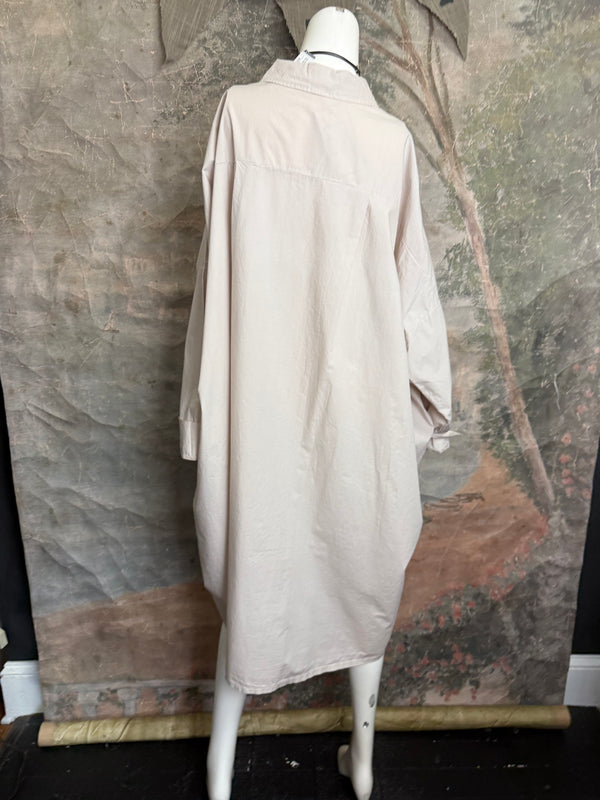 91750 Oversized Shirt Jacket-Beige