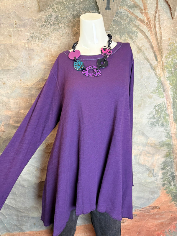 1050-88 Cotton Knit Angel Tee-Eggplant