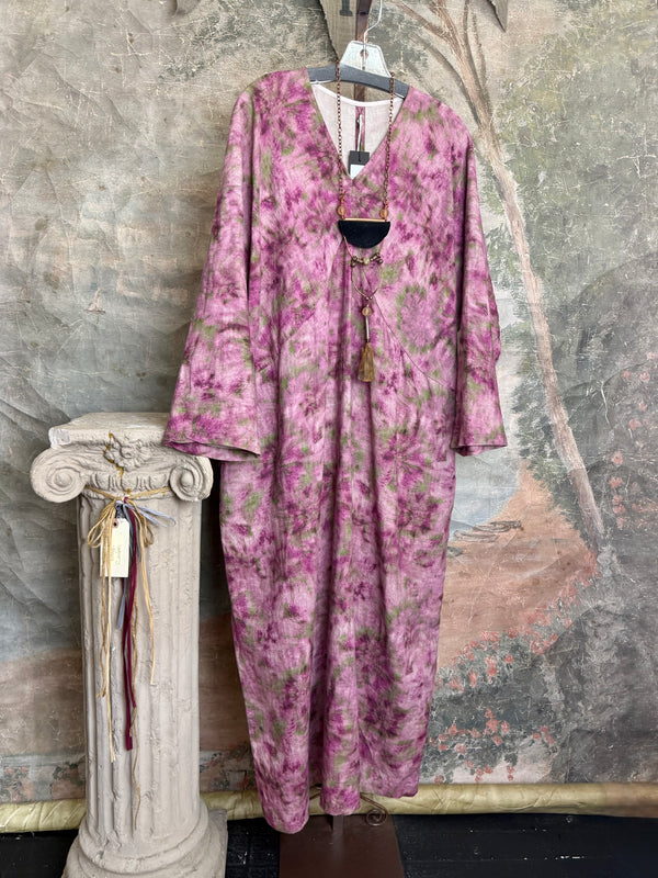 DYM625232 L/Sleeve Maxi Dress-Purple Combo