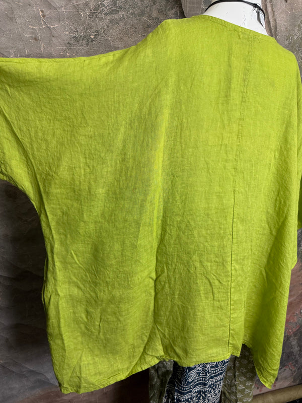 91624 Solid Patch Tunic Shirt-Kiwi