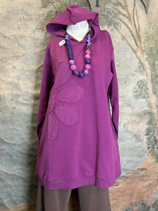 A2994202 Long/Slv Flower Tee-Plum