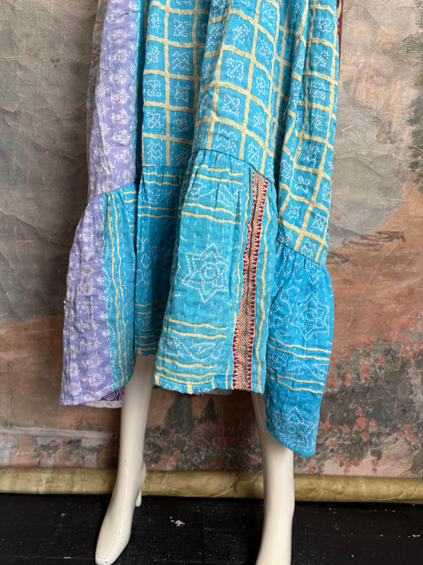 1027w Kantha Arts Tiered Dress-Mix 1