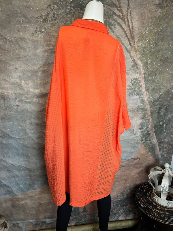 6513 O'Size Kimono Tunic/Dress-Tabasco