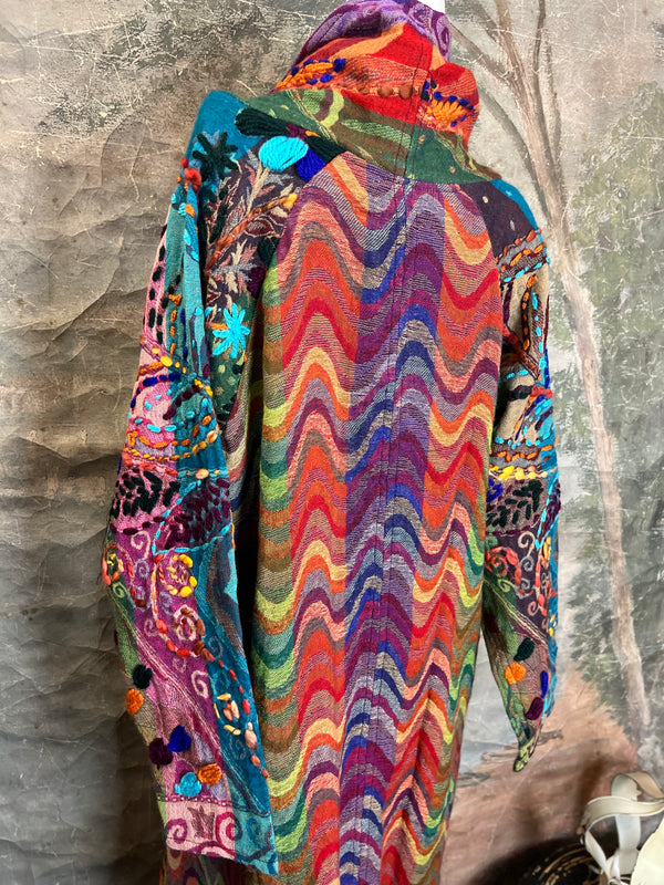 15873 Embroidered Echo Duster-MULTICOLOR