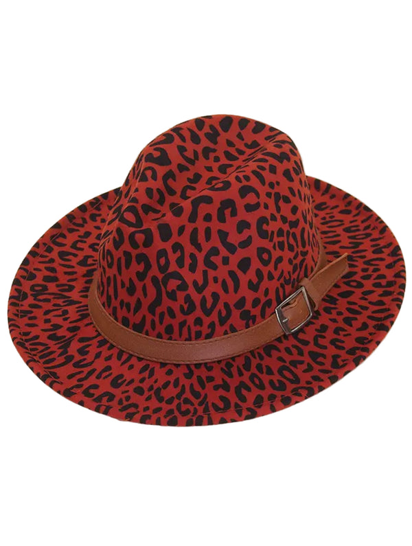 Felt Leopard Fedora Hat