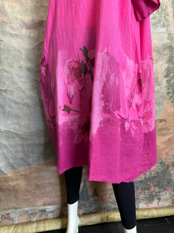 90847B Painters Garden Dress-Fuchsia