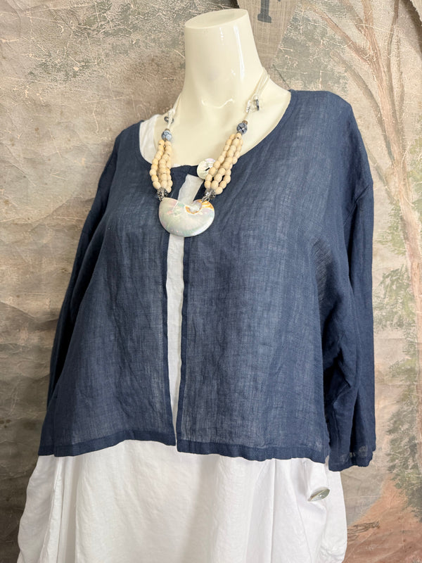 MP-MT348 Bolero With Button-Navy
