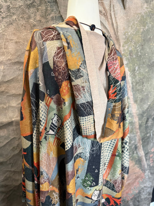 C103 Brushed Hooded Duster