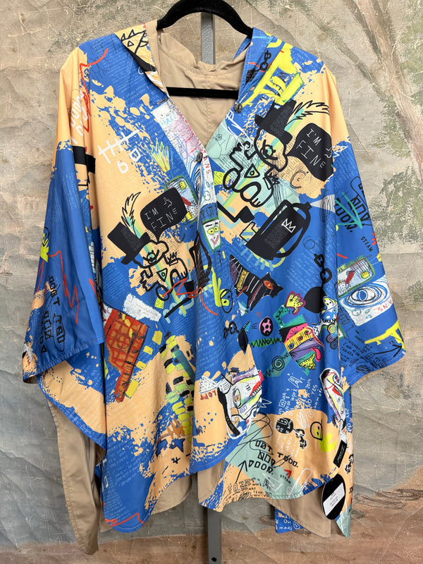 Inoah's Artful 2 Look Raincape-Curious Bots