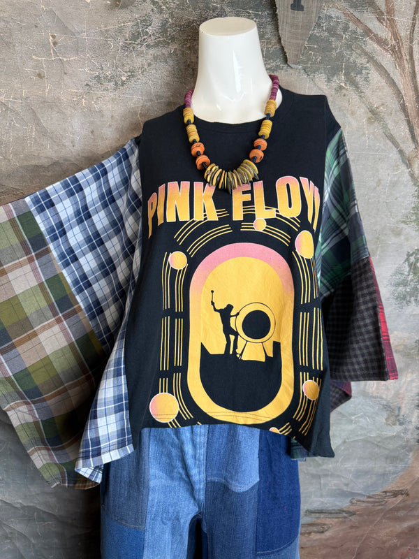 5576 Flannel Band Tee Topper-E