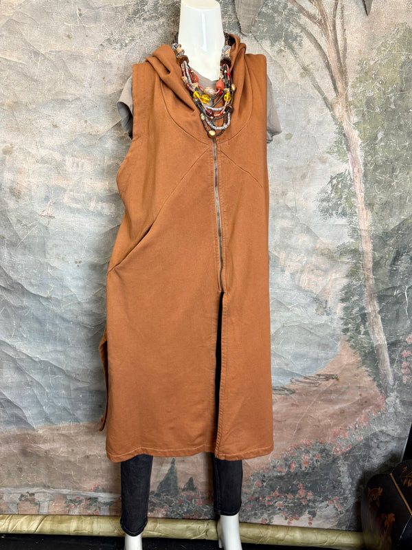 2626AU Zip Hoodie Vest-Ginger