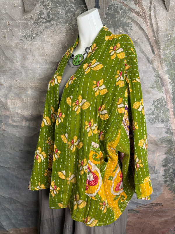 1040w Kantha Long Sleeve Jacket-Eve