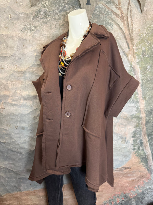 6572AU Short Slv Flare Jacket-Black