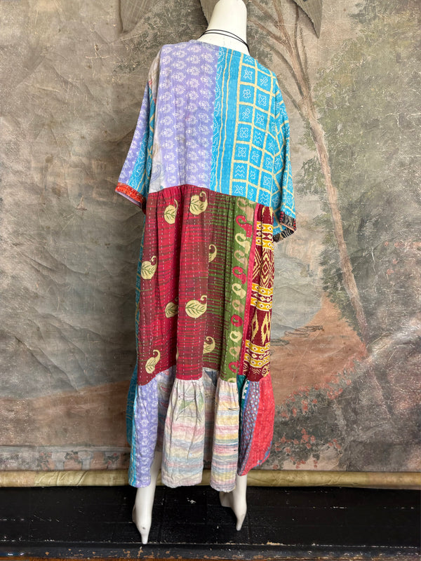 1027w Kantha Arts Tiered Dress-Mix 1