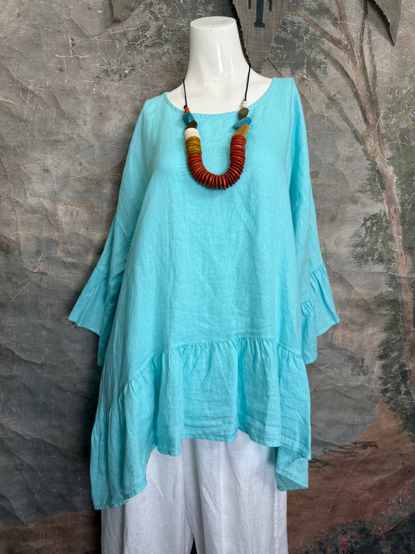 MP-HLT651 Baby Doll Top-Aqua