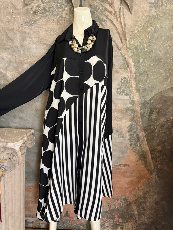 1221 Colorblock Shirt Dress-style 1