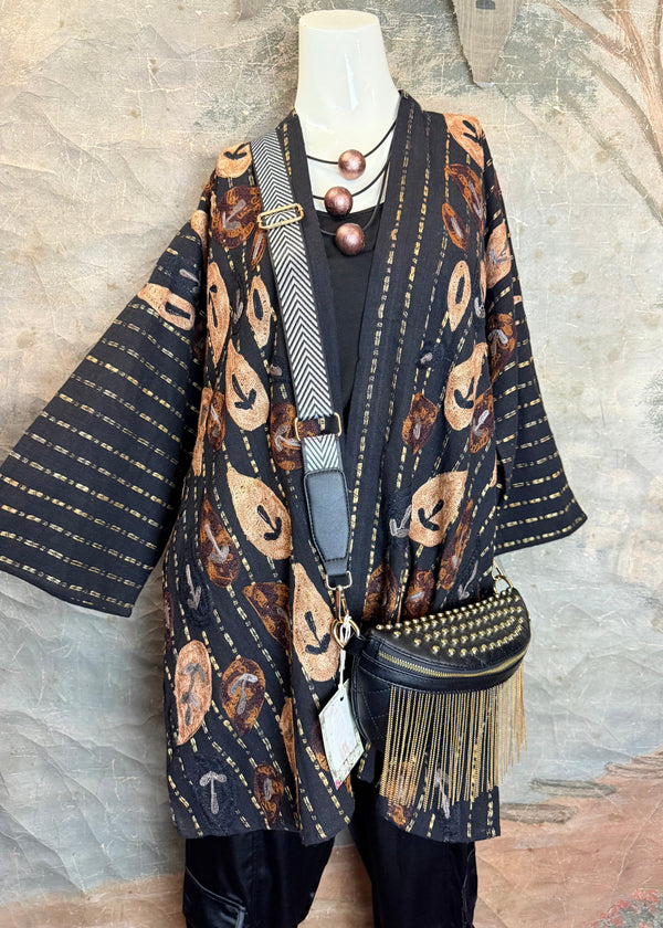 ANU 19828 Embroidered Duster JKT-Fudge