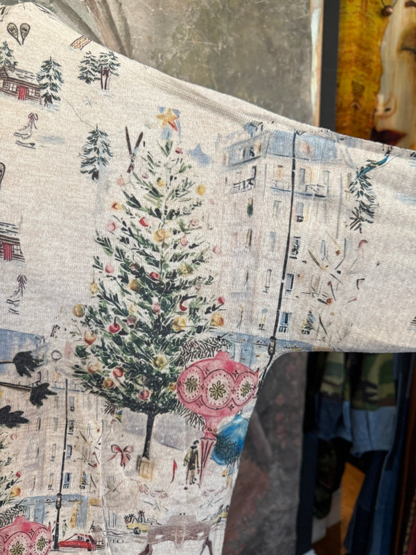 T1097 Cowlneck Dolman Slv Top-Holiday Joy